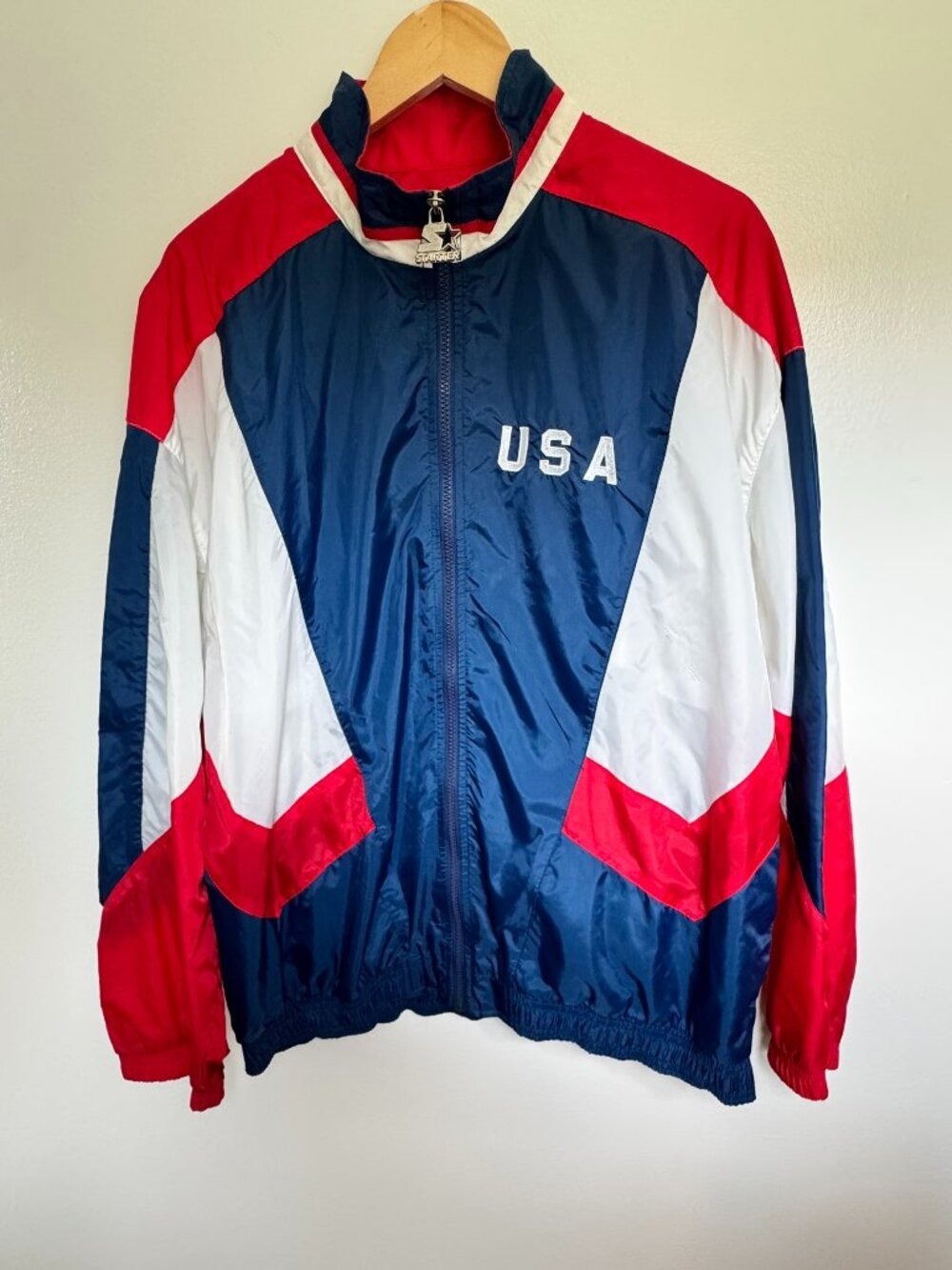 Starter Atlanta Olympics Windbreaker Jacket XL Red White Blue, Vintage 1996